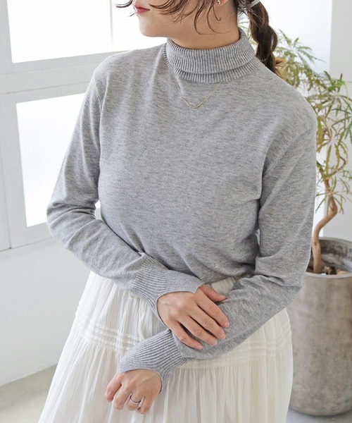 Crisp（クリスプ）の「タートルスリットスリーブニット（ニット