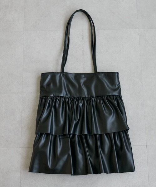 DISCOAT（ディスコート）の「PUティアードフリルトートバッグ（トート