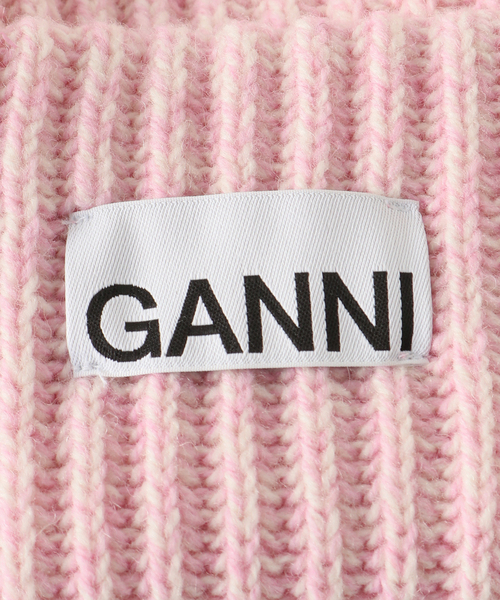 GANNI ピンク ニット帽 Structured Rib Beanie GANNI(ガニー)】 STRUCTURED RIB BEANIE|allureville OFFICIAL