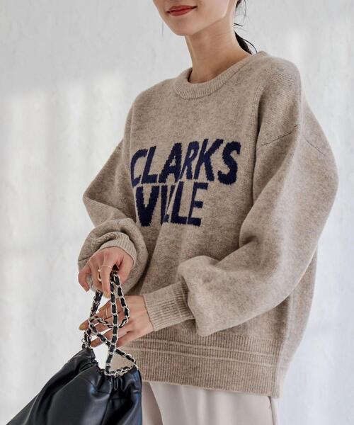 coen(コーエン)の「フラッフィーロゴジャカードニット(WEB限定カラー)(ニット/セーター・レディース・オフホワイト/グレー/ダークグレー/モカ/レッド・M/L)」の4枚目の写真