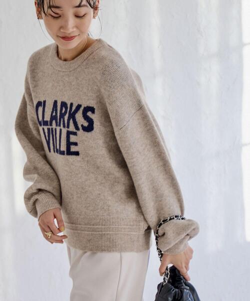 coen(コーエン)の「フラッフィーロゴジャカードニット(WEB限定カラー)(ニット/セーター・レディース・オフホワイト/グレー/ダークグレー/モカ/レッド・M/L)」の7枚目の写真