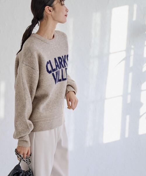 coen(コーエン)の「フラッフィーロゴジャカードニット(WEB限定カラー)(ニット/セーター・レディース・オフホワイト/グレー/ダークグレー/モカ/レッド・M/L)」の8枚目の写真