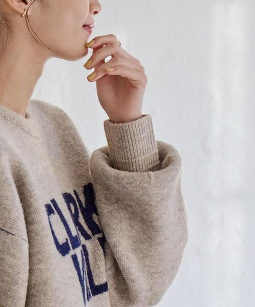 coen(コーエン)の「フラッフィーロゴジャカードニット(WEB限定カラー)(ニット/セーター・レディース・オフホワイト/グレー/ダークグレー/モカ/レッド・M/L)」の9枚目の写真