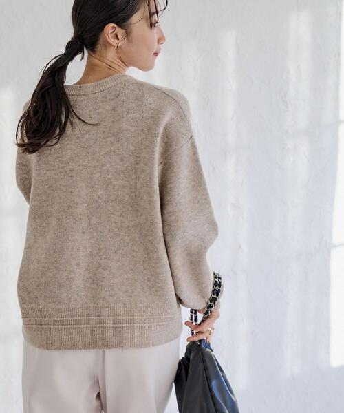 coen(コーエン)の「フラッフィーロゴジャカードニット(WEB限定カラー)(ニット/セーター・レディース・オフホワイト/グレー/ダークグレー/モカ/レッド・M/L)」の10枚目の写真