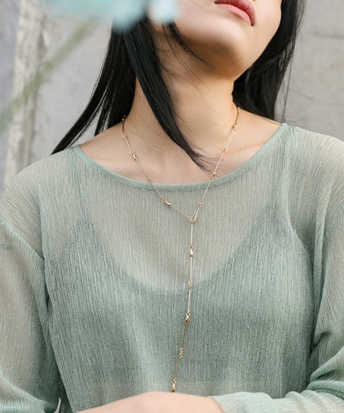 select MOCA(セレクトモカ)の「【ZOZO限定】ドロップレンジマルチWAYネックレス(ネックレス・レディース・ゴールド/シルバー・FREE)」の2枚目の写真