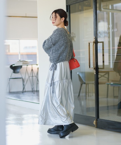 Kastane（カスタネ）の「【2WAY】起毛シャギーニットプルオーバー（ニット/セーター・レディース・グレー/レッド/アイボリー/ライム/イエロー・FREE）」の14枚目の写真