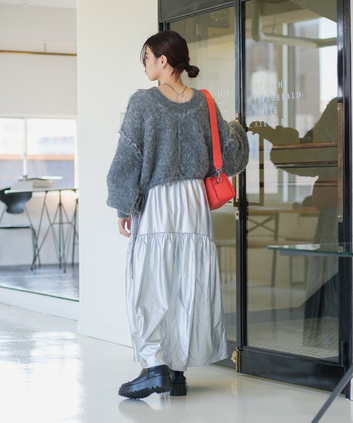 Kastane（カスタネ）の「【2WAY】起毛シャギーニットプルオーバー（ニット/セーター・レディース・グレー/レッド/アイボリー/ライム/イエロー・FREE）」の15枚目の写真