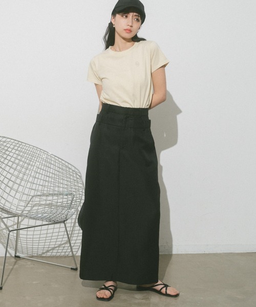 VANNIE U(ヴァニーユー)の「ダブルウエストナロースカート(スカート・レディース・ブラック/ベージュ・S/M)」の18枚目の写真