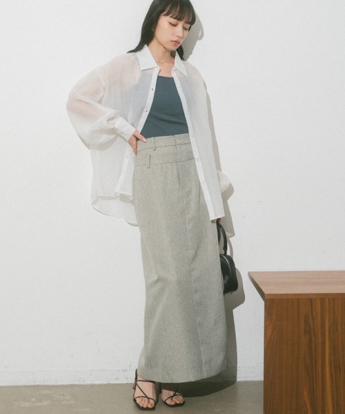 VANNIE U(ヴァニーユー)の「ダブルウエストナロースカート(スカート・レディース・ブラック/ベージュ・S/M)」の20枚目の写真