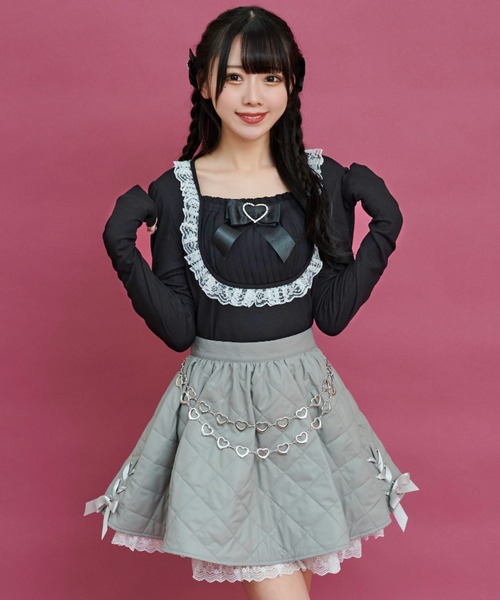 Secret Honey(シークレットハニー)の「ヨークレースカットソー(Tシャツ/カットソー・レディース・ブラック/オフホワイト・FREE)」の3枚目の写真