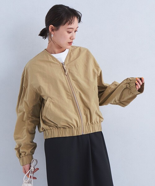 極美品【グリーンレーベルリラクシング】REDA生地　ノーカラー　ブラウン　パンツ GLW046_a.jpg