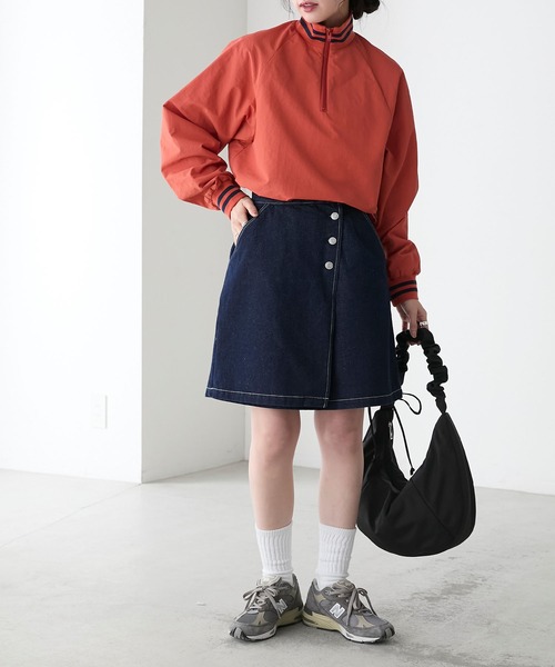 BONLECILL（ボンルシール）の「ラップデザインデニムショートパンツ（デニムパンツ・レディース・ブラック/ブルー系1/ネイビー・L/M）」の17枚目の写真