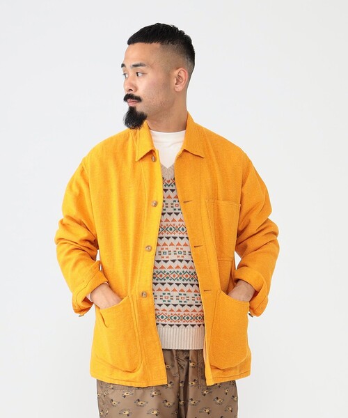 BEAMS PLUS（ビームスプラス）の「BEAMS PLUS / コットン リネン ミリタリー チョア ジャケット（ブルゾン・メンズ・ブラウン系その他/オレンジ・M/S/XL/L）」の14枚目の写真