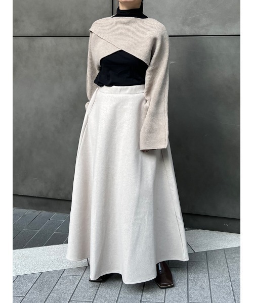 Ayla(アイラ)の「melton circular skirt(スカート・レディース・グレー/オートミール・FREE)」の1枚目の写真