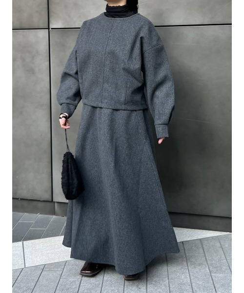 Ayla(アイラ)の「melton circular skirt(スカート・レディース・グレー/オートミール・FREE)」の2枚目の写真