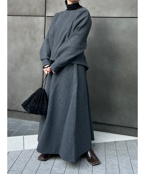 Ayla(アイラ)の「melton circular skirt(スカート・レディース・グレー/オートミール・FREE)」の5枚目の写真