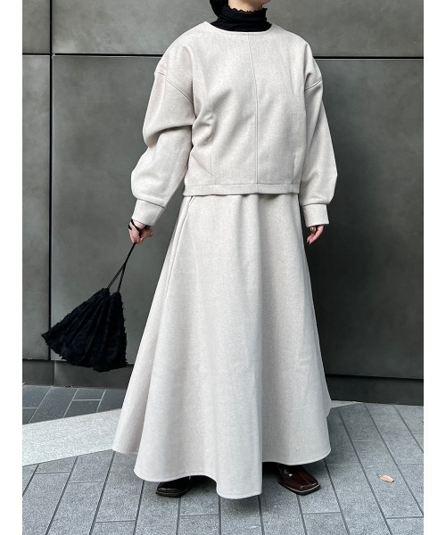 Ayla(アイラ)の「melton circular skirt(スカート・レディース・グレー/オートミール・FREE)」の4枚目の写真