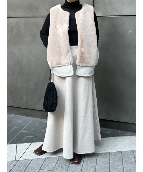 Ayla(アイラ)の「melton circular skirt(スカート・レディース・グレー/オートミール・FREE)」の3枚目の写真
