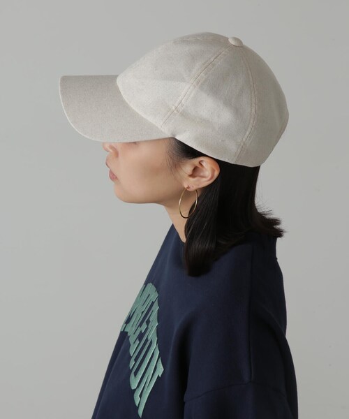 FREE'S MART（フリーズマート）の「◆リネンライクキャップ（キャップ・レディース・ベージュ/ブラック・ﾌﾘ-）」の5枚目の写真