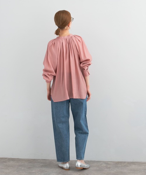 【URBAN　RESEARCH　ROSSO】ランダムタックセミシアーブラウス URBAN RESEARCH ROSSO｜ランダムタックセミシアーブラウス