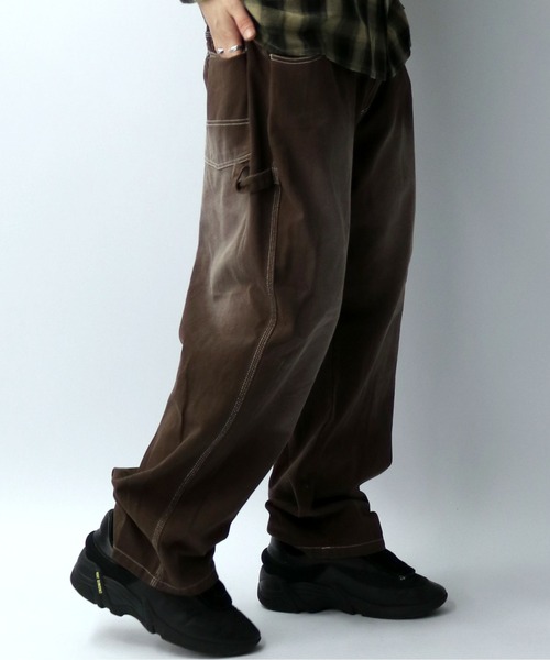 Starting Over（スターティングオーバー）の「硫化染め ブラスト加工 カツラギ ヴィンテージライク ペインターパンツ（デニムパンツ・メンズ・ブラック/パープル/ブラウン/グリーン・M/L/XL）」の14枚目の写真