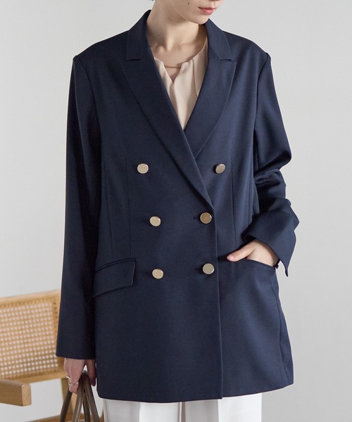 RIRIYANO（リリヤーノ）の「金ボタンテーラードジャケット　─RIRIYANO─（テーラードジャケット・レディース・ベージュ/ネイビー・SMALL/MEDIUM/LARGE/X-LARGE）」の5枚目の写真