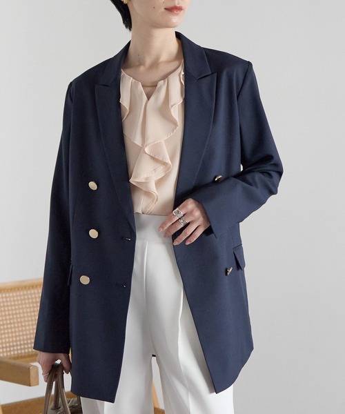 RIRIYANO（リリヤーノ）の「金ボタンテーラードジャケット　─RIRIYANO─（テーラードジャケット・レディース・ベージュ/ネイビー・SMALL/MEDIUM/LARGE/X-LARGE）」の18枚目の写真