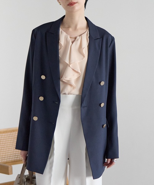 RIRIYANO（リリヤーノ）の「金ボタンテーラードジャケット　─RIRIYANO─（テーラードジャケット・レディース・ベージュ/ネイビー・SMALL/MEDIUM/LARGE/X-LARGE）」の19枚目の写真