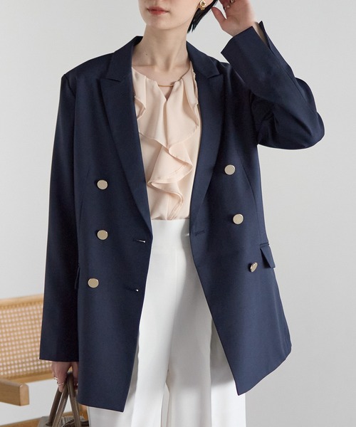 RIRIYANO（リリヤーノ）の「金ボタンテーラードジャケット　─RIRIYANO─（テーラードジャケット・レディース・ベージュ/ネイビー・SMALL/MEDIUM/LARGE/X-LARGE）」の20枚目の写真