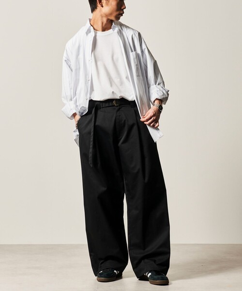 FREAK'S STORE(フリークスストア)の「限定展開 Wide Belted Slacks ワイドシルエット ベルテッド スラックス(スラックス・メンズ・チャコールグレー/ブラック/ベージュ/ネイビー/オリーブ・SMALL/MEDIUM/LARGE)」の13枚目の写真