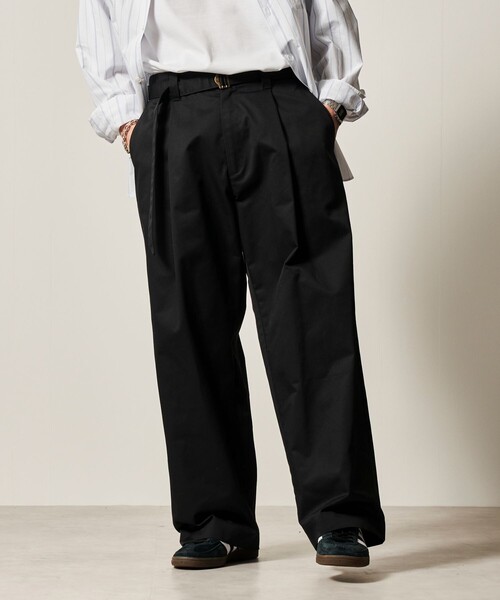 FREAK'S STORE(フリークスストア)の「限定展開 Wide Belted Slacks ワイドシルエット ベルテッド スラックス(スラックス・メンズ・チャコールグレー/ブラック/ベージュ/ネイビー/オリーブ・SMALL/MEDIUM/LARGE)」の20枚目の写真