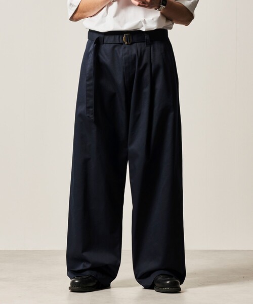 FREAK'S STORE(フリークスストア)の「限定展開 Wide Belted Slacks ワイドシルエット ベルテッド スラックス(スラックス・メンズ・チャコールグレー/ブラック/ベージュ/ネイビー/オリーブ・SMALL/MEDIUM/LARGE)」の8枚目の写真