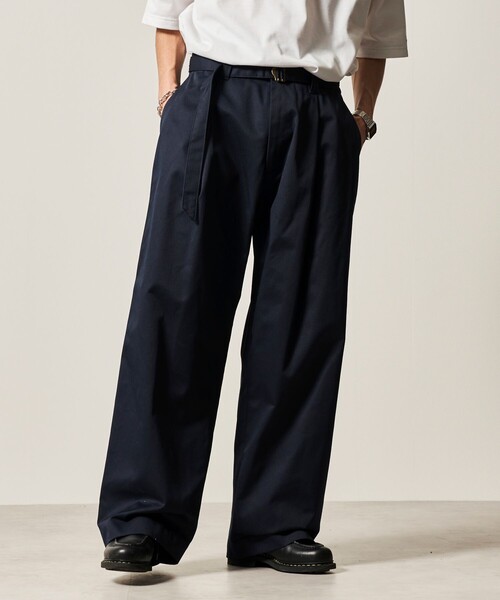 FREAK'S STORE(フリークスストア)の「限定展開 Wide Belted Slacks ワイドシルエット ベルテッド スラックス(スラックス・メンズ・チャコールグレー/ブラック/ベージュ/ネイビー/オリーブ・SMALL/MEDIUM/LARGE)」の21枚目の写真