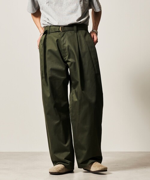 FREAK'S STORE(フリークスストア)の「限定展開 Wide Belted Slacks ワイドシルエット ベルテッド スラックス(スラックス・メンズ・チャコールグレー/ブラック/ベージュ/ネイビー/オリーブ・SMALL/MEDIUM/LARGE)」の16枚目の写真