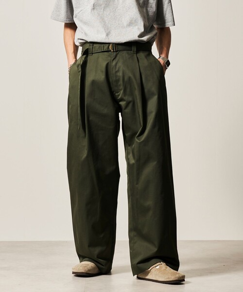 FREAK'S STORE(フリークスストア)の「限定展開 Wide Belted Slacks ワイドシルエット ベルテッド スラックス(スラックス・メンズ・チャコールグレー/ブラック/ベージュ/ネイビー/オリーブ・SMALL/MEDIUM/LARGE)」の10枚目の写真