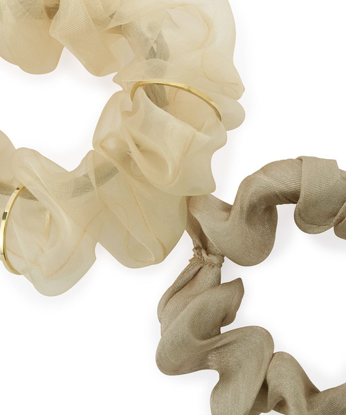 ROPE' PICNIC(ロペピクニック)の「オーガンジー×シャイニーミニシュシュセット(ヘアゴム・レディース・ピンク系その他2/ベージュ系その他/オレンジ・FREE)」の5枚目の写真