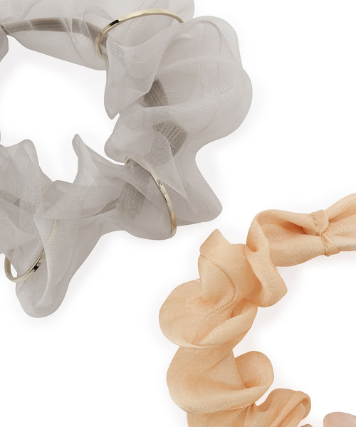 ROPE' PICNIC(ロペピクニック)の「オーガンジー×シャイニーミニシュシュセット(ヘアゴム・レディース・ピンク系その他2/ベージュ系その他/オレンジ・FREE)」の7枚目の写真