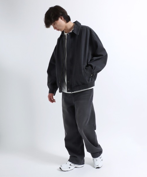 Salong hameu(サロン ハミュー)の「デニムジャケット/ジップアップデニムブルゾン メンズ レディース ユニセックス(デニムジャケット・メンズ・ブラック系その他/インディゴブルー・LL/L/M)」の20枚目の写真