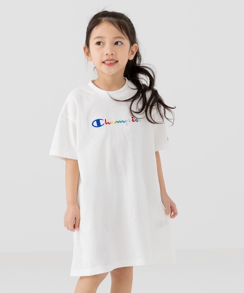 Champion(チャンピオン)の「champion / チャンピオン ロゴ 半袖ワンピース(ワンピース・キッズ・ブラック/ホワイト・120cm/130cm/110cm/100cm)」の11枚目の写真