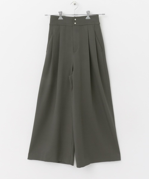 URBAN RESEARCH ROSSO WOMEN（アーバンリサーチ　ロッソ）の「ハイウエストタックワイドパンツ（その他パンツ・レディース・ライトベージュ/チャコールグレー・FREE）」の18枚目の写真