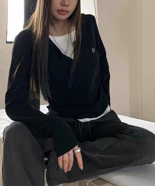 LYEON（リヨン）の「バイカラーレイヤードロンT（Tシャツ/カットソー・レディース・ブラック/グレー・FREE）」の3枚目の写真