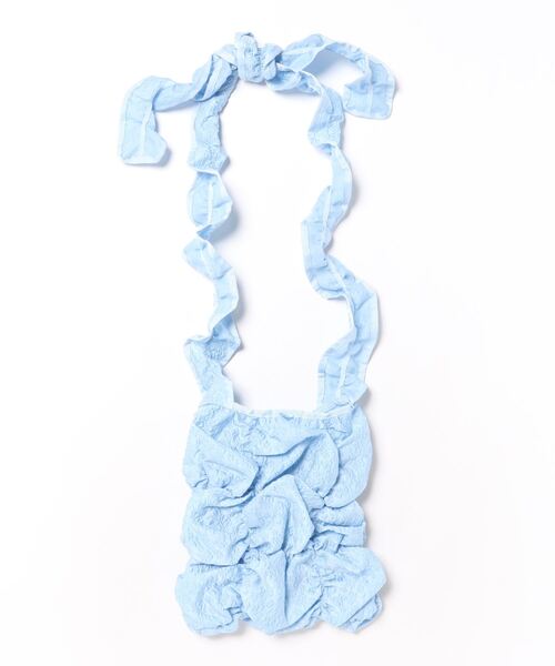 Casselini（キャセリーニ）の「Casselini/ギャザースクエアショルダーバック（ショルダーバッグ・レディース・ブラック/ライトブルー/オフホワイト・FREE）」の13枚目の写真