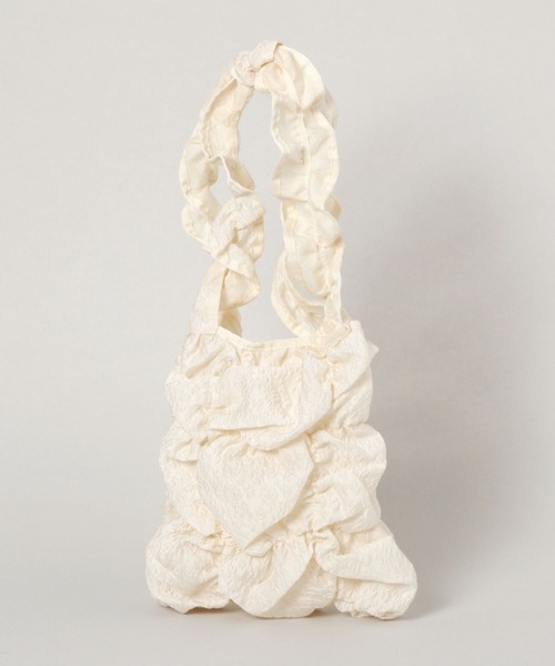 Casselini（キャセリーニ）の「Casselini/ギャザースクエアショルダーバック（ショルダーバッグ・レディース・ブラック/ライトブルー/オフホワイト・FREE）」の6枚目の写真