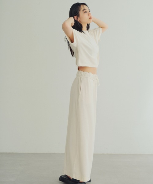 earthy（アーシー）の「ウエストデザイン パイルスカート（スカート・レディース・ブラック/オフホワイト・S/M）」の3枚目の写真