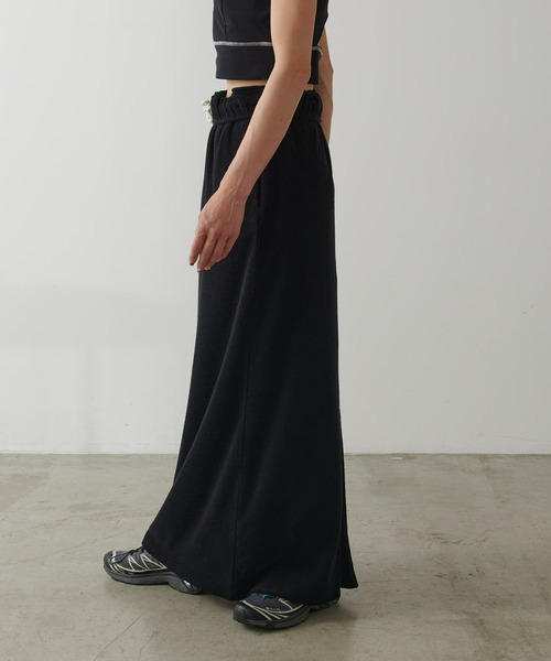 earthy（アーシー）の「ウエストデザイン パイルスカート（スカート・レディース・ブラック/オフホワイト・S/M）」の10枚目の写真