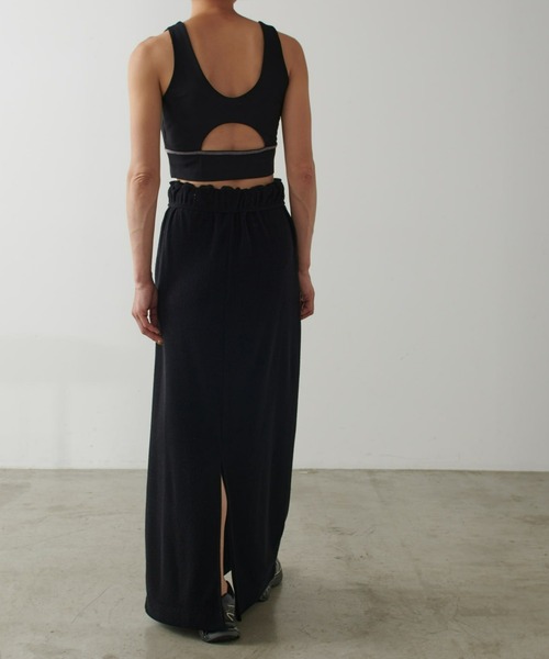 earthy（アーシー）の「ウエストデザイン パイルスカート（スカート・レディース・ブラック/オフホワイト・S/M）」の14枚目の写真