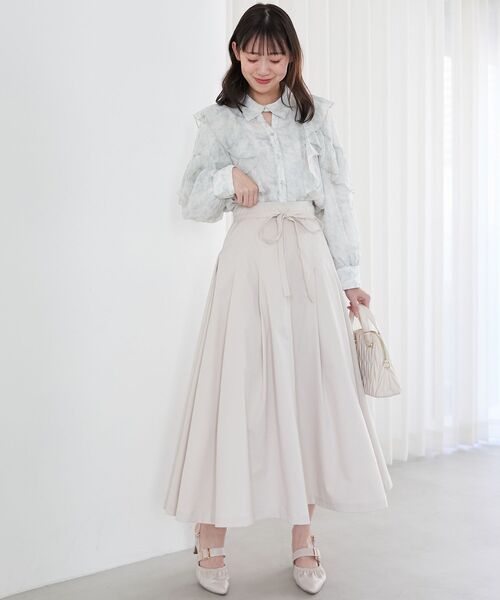 MAJESTIC LEGON（マジェスティックレゴン）の「ステッチラインタックフレアスカート（スカート・レディース・アイボリー/ネイビー/ブラック系その他2/ブラック・X-SMALL/SMALL/MEDIUM）」の6枚目の写真