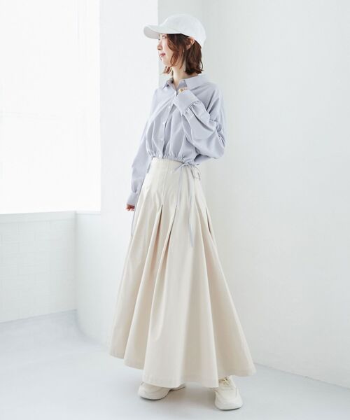 MAJESTIC LEGON（マジェスティックレゴン）の「ステッチラインタックフレアスカート（スカート・レディース・アイボリー/ネイビー/ブラック系その他2/ブラック・X-SMALL/SMALL/MEDIUM）」の17枚目の写真