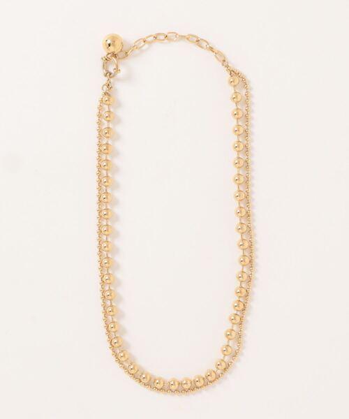 LOWRYS FARM(ローリーズファーム)の「ステンレス2レンボールチェーンネックレス 108434(ネックレス・レディース・ベージュ/グレー・FREE)」の1枚目の写真