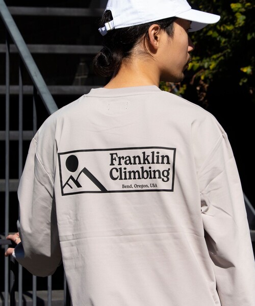 Franklin Climbing(フランクリンクライミング)の「【限定展開】【Franklin Climbing/フランクリンクライミング】グラフィックロンTee(Tシャツ/カットソー・メンズ・グリーン/ブルー/オレンジ/ホワイト/ブラック/グレイッシュベージュ/グレイッシュブルー・M/L)」の4枚目の写真